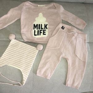 Skull Baby 360 Cashmere 3 piece Pink Milk Life Set